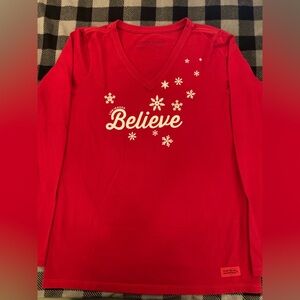 Life is Good Red V-Neck